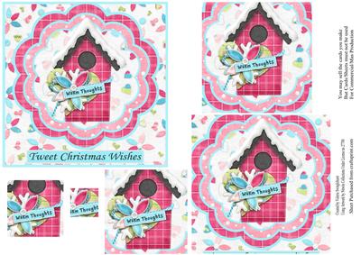 Tweet Christmas Wishes Pyramid Card Front
