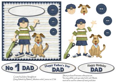 No 1 Dad Father's Day/birthday Card Front