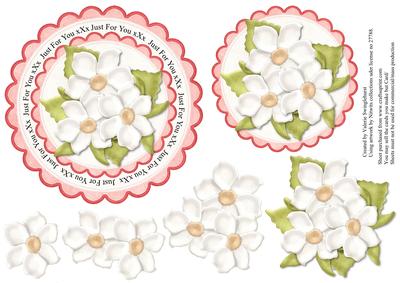 Just for You Xxx Floral Card Topper with Decoupage
