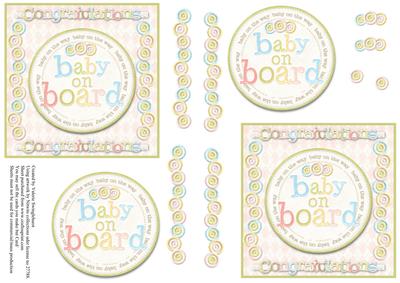 Congratulations Baby on Board 2 on a Sheet Card Toppers