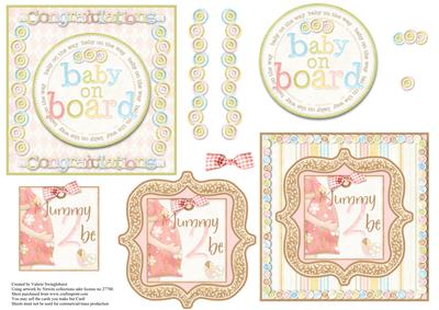 Two on a Sheet Baby & Mum to Be Card Toppers