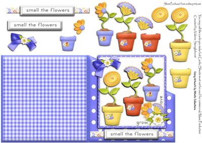 Grow Love Smell the Flowers Cut & Fold Card