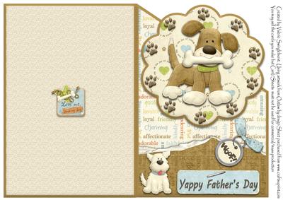 Woof Yappy Father's Day Quick Cut and Fold Card