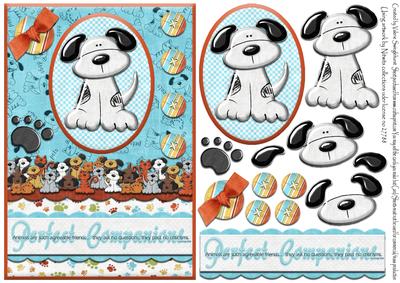 Perfect Companions Dog Decoupage Card Front