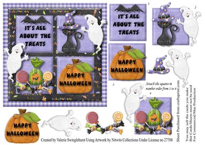 It's All About the Treats Halloween Square Card Front