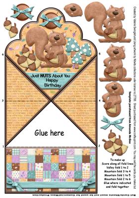 Just Nuts About You Birthday Scallop Top Spring Card