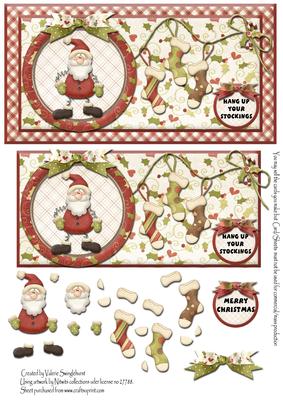 Hang Up Your Stockings Dl Christmas Card Front