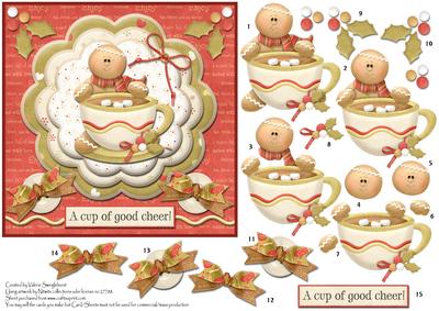 A Cup of Good Cheer Gingerbread Christmas Card Front
