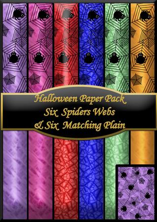 Halloween Paper Pack Spiders and Webs 12 Sheets
