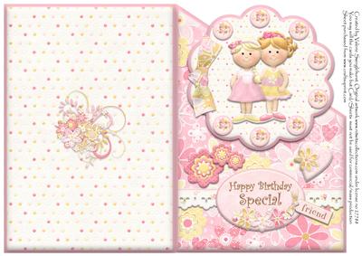 Happy Birthday Special Friend Diagonal Quick Cut & Fold Card