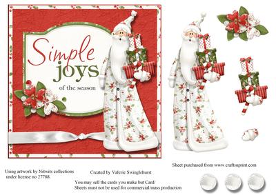 Santa with Presents Joys of the Season Card Front