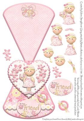 My Dear Friend Rocker Card with Decoupage Pink