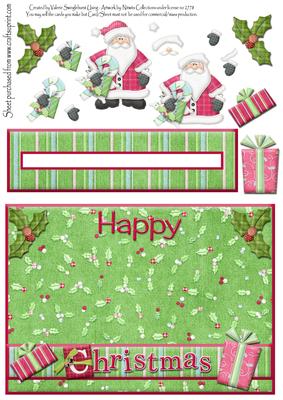 Happy Christmas Santa Penny Slider Card Front