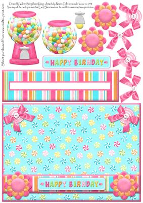 Happy Birthday Penny Slider Gumball Machine Spinner