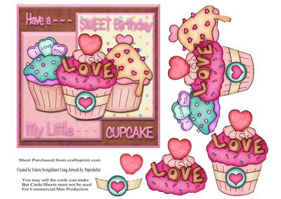 Have a Sweet Birthday My Little Cupcake Card Front + Decoupa