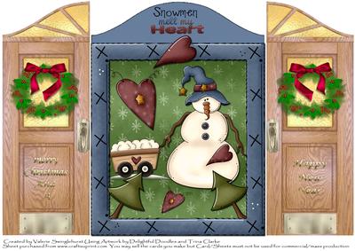Christmas Doors Gate Fold Snowmen Melt My Heart