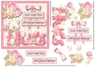 Hugs Just for You My Dear Friend Quick Card Front