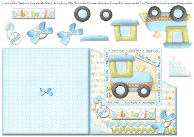 Hello Little One Baby Boys Train Over the Edge Card