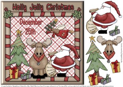 December 25th Holly Jolly Christmas 8x8 Card Front