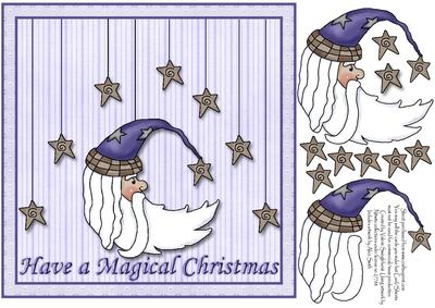 Sants Moon Have a Magical Christmas 8x8 Card Front