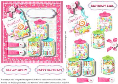 Birthday Girl Have the Sweetest Day Quick Card Front
