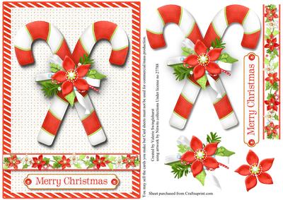 Candy Canes Merry Christmas Quick Card Front