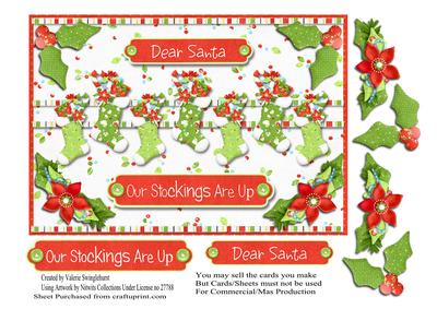 Dear Santa Our Stockings Are Up Quick Card Front