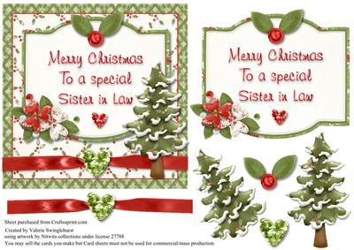 Merry Christmas to a Special Sister in Law Card Front