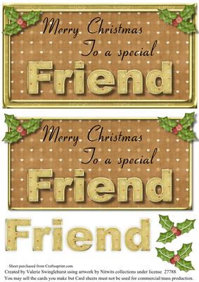 Merry Christmas to a Special Friend Dl Card Front