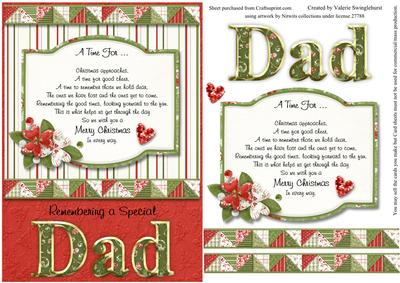 Remembering a Special Dad Christmas Card Front with Verse