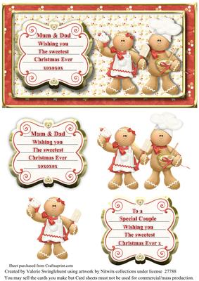 Wishing Mum & Dad the Sweetest Christmas Ever Dl Card Front