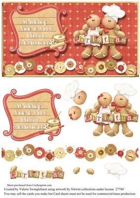 Wishing You a Very Merry Christmas Sweet Gingers Dl Card Fr