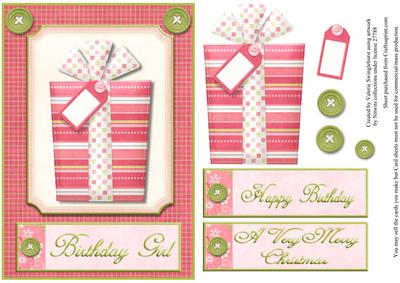Birthday or Christmas with Big Present Card Front