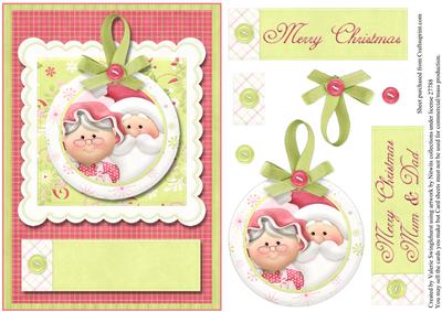 Mr & Mrs Santa Card Front for Mum & Dad