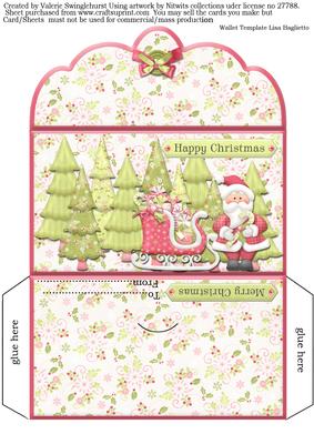 Santa and His Sleigh Money Wallet for Christmas