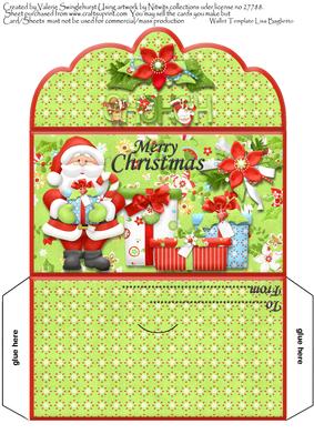 Santa with Gifts Hohoho Christmas Money Wallet