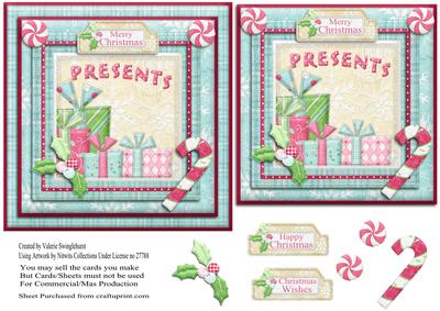 Merry Christmas Presents Square Card Front