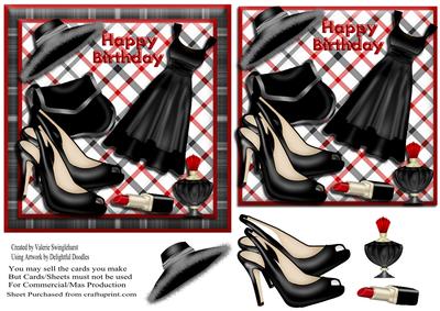 Happy Birthday Ladies Black Dress & Accessories
