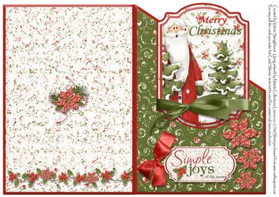 Santa Simple Joys Over the Edge Quick Cut & Fold Card