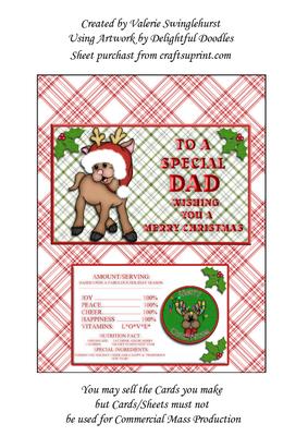 To a Special Dad Merry Christmas Chocolate Bar Wrapper