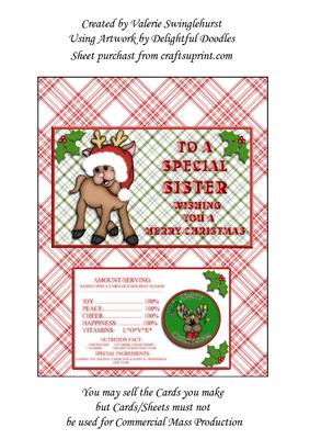 To a Special Sister Merry Christmas Chocolate Bar Wrapper
