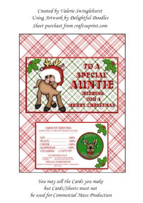 To a Special Auntie Merry Christmas Chocolate Bar Wrapper