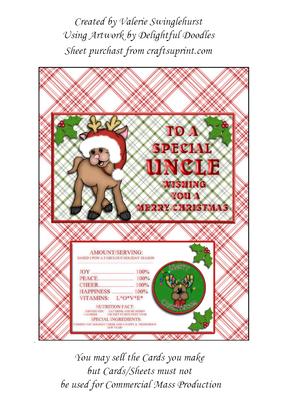 To a Special Uncle Merry Christmas Chocolate Bar Wrapper