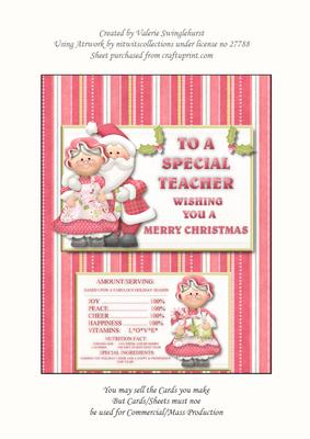 Mr & Mrs Santa Chocolate Bar Wrapper for a Special Teacher