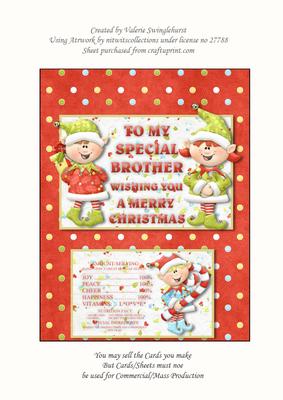 Santa's Elves Chocolate Bar Wrapper for a Special Brother