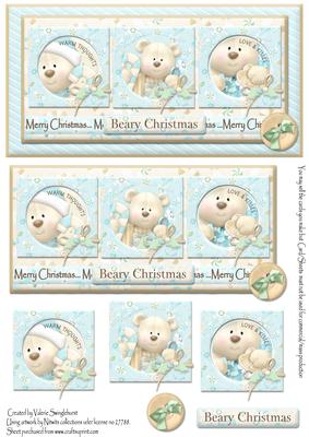 Beary Merry Christmas Dl Card Front