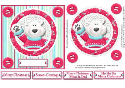 Polar Bear Framed Christmas Card Front Various Sentiments