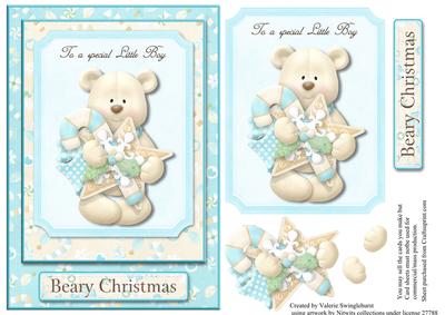 To a Special Little Boy Beary Christmas Card Front