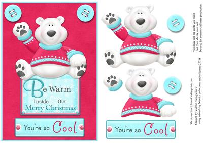 You're So Cool Polar Bear Christmas Card Front