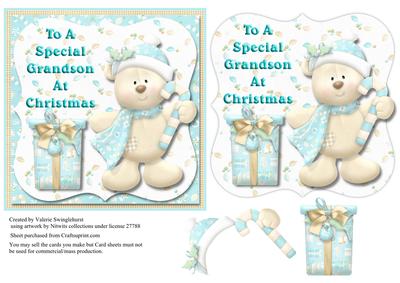 To a Special Grandson at Christmas Square Card Front